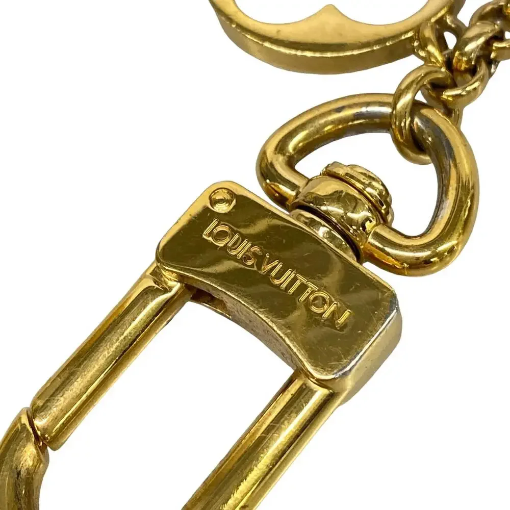 Louis Vuitton Bag Charm Chain Fleur de Monogram Bag Charm M65111 Gold Cream